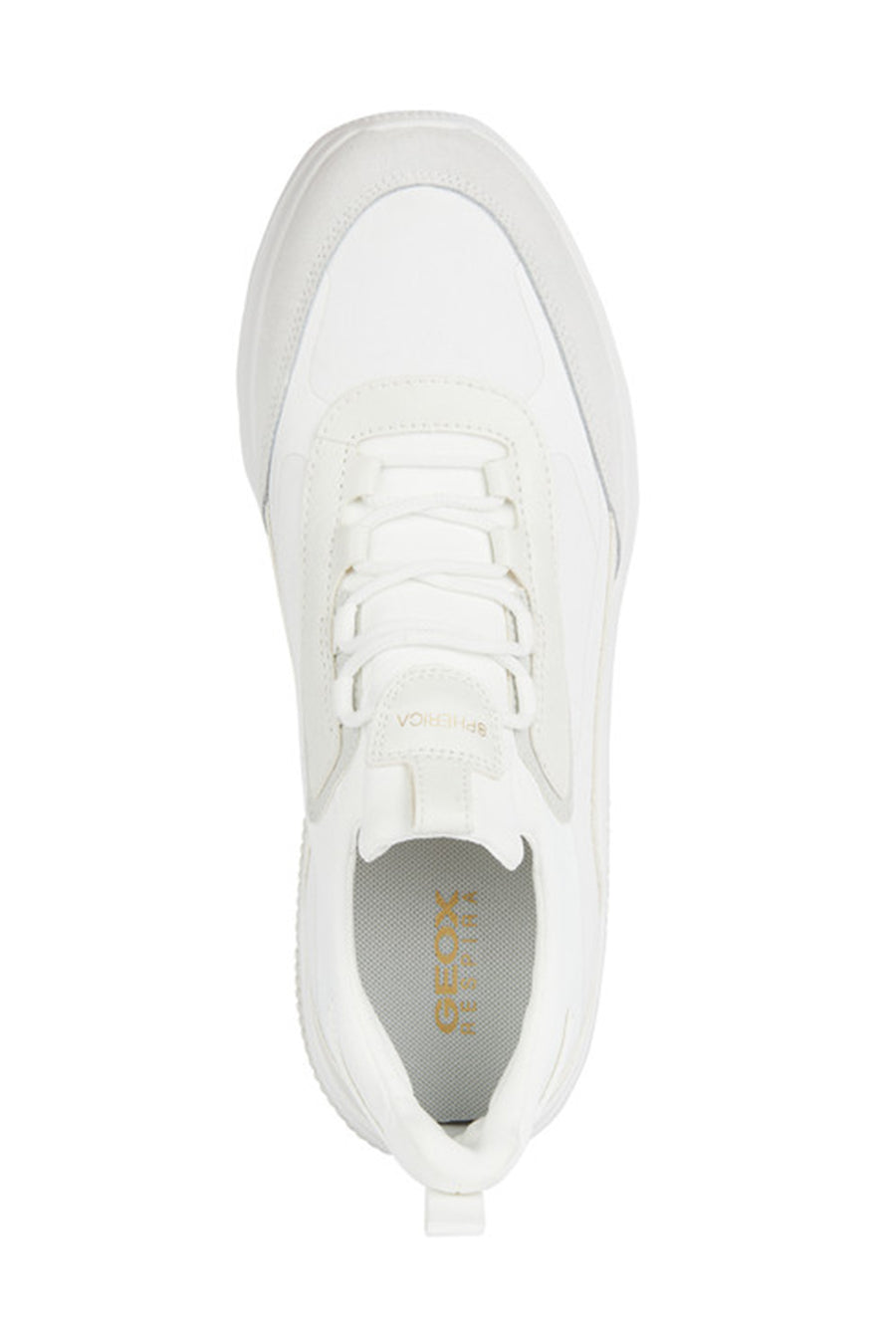 Geox Men White Lace-Up Thick Sole Fabric Sneaker