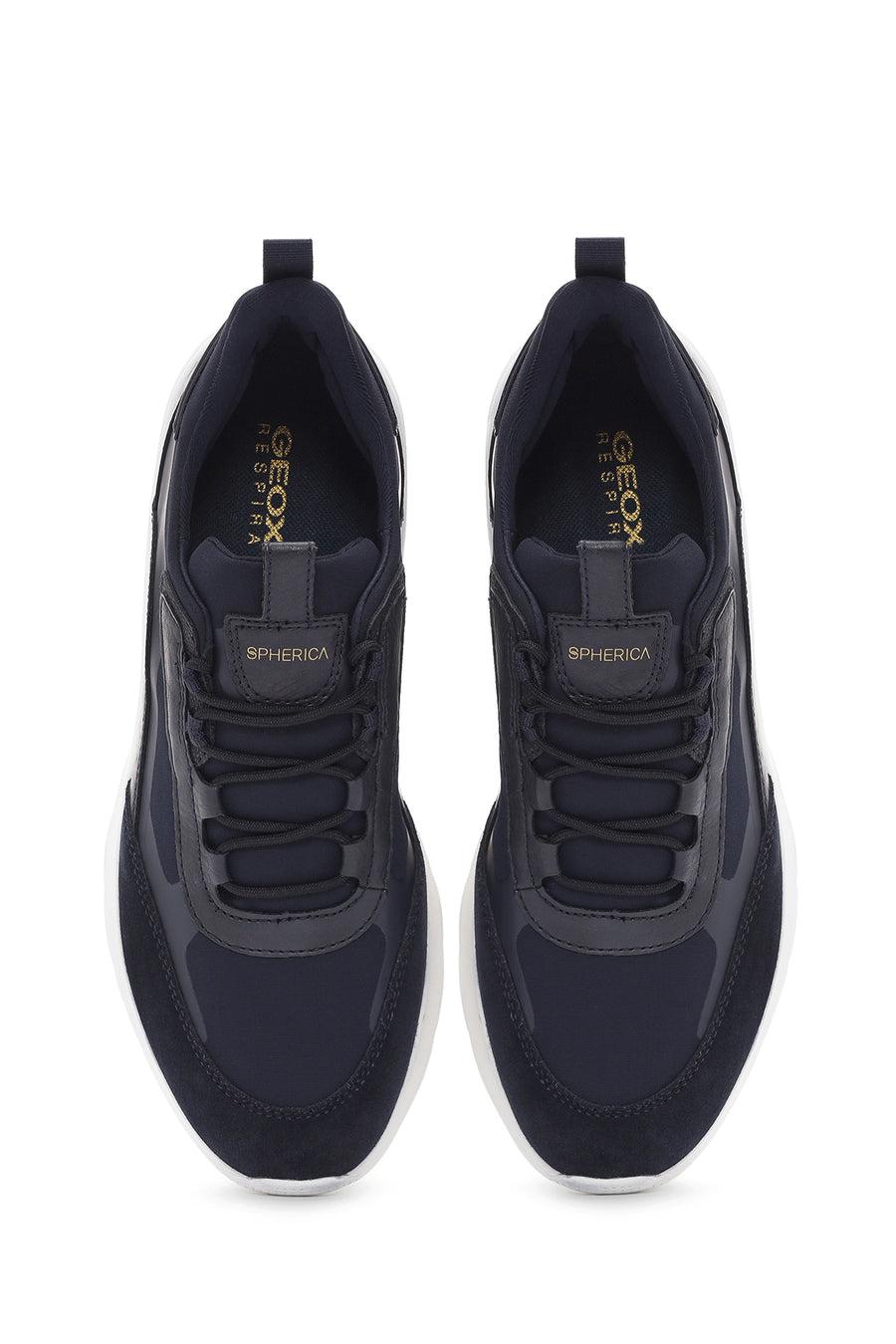 Geox Men's Navy Blue Spherica Active Lace Up Fabric Sneaker