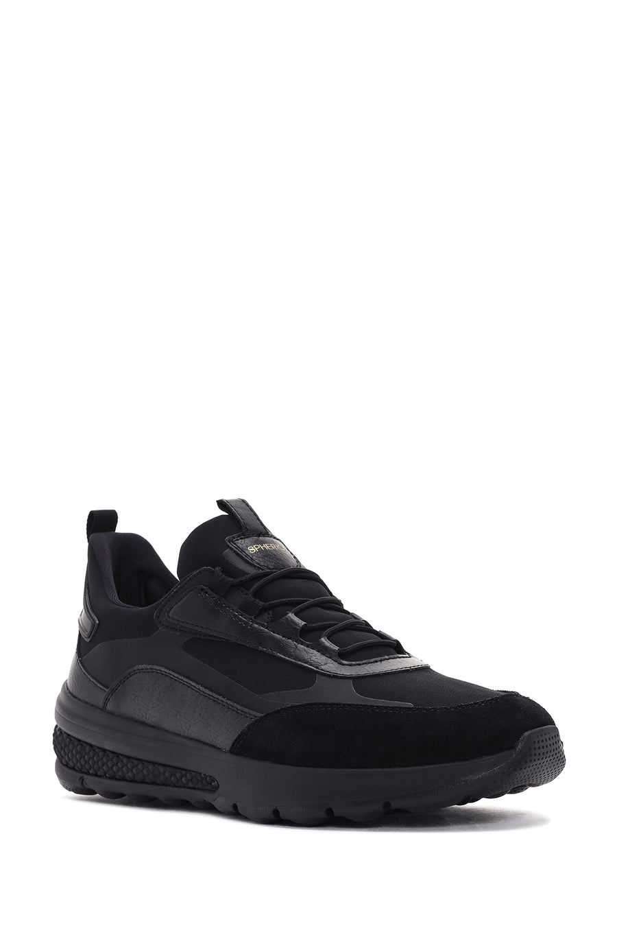 Geox Erkek Siyah Spherica Actif Bağcıklı Deri Sneaker