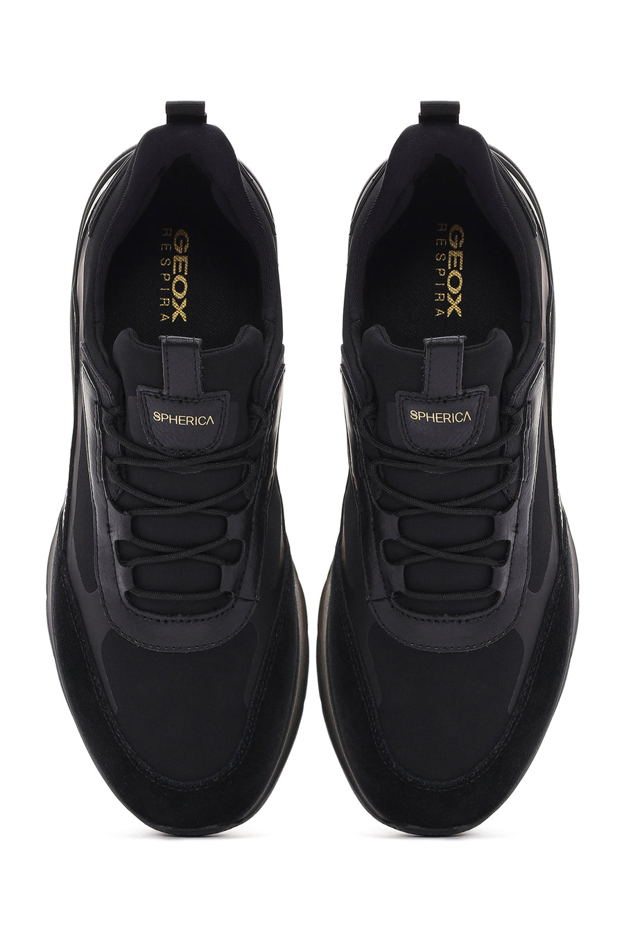 Geox Erkek Siyah Spherica Actif Bağcıklı Deri Sneaker