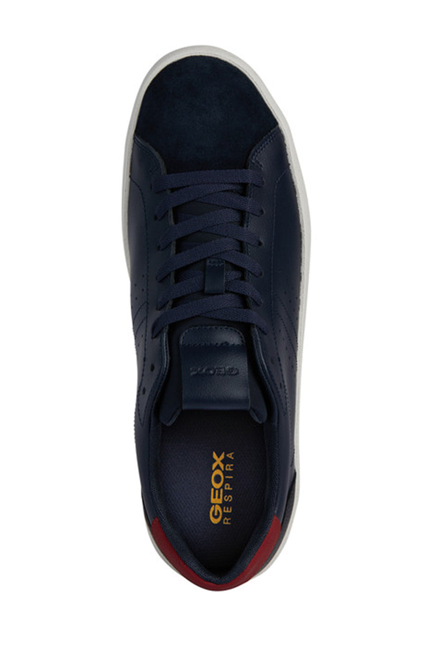 Geox Erkek Lacivert Affıle Bağcıklı Deri Sneaker