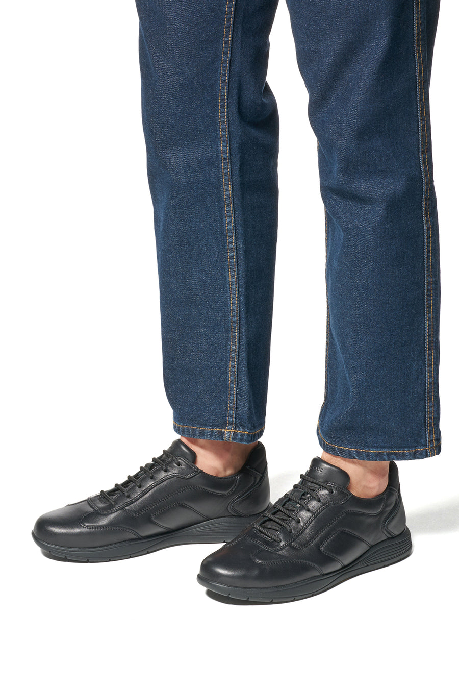 Geox Erkek Siyah Spherica Ec2 Bağcıklı Deri Sneaker
