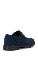 Geox Men's Navy Blue Walk Pleasure Lace-up Suede Leather Classic Shoes | Derimod