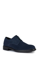 Geox Men's Navy Blue Walk Pleasure Lace-up Suede Leather Classic Shoes | Derimod