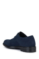 Geox Men's Navy Blue Walk Pleasure Lace-up Suede Leather Classic Shoes | Derimod