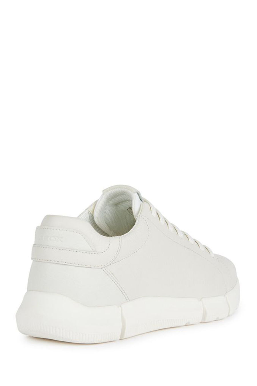 Geox Men's White Adacter Lace-Up Leather Casual Shoes