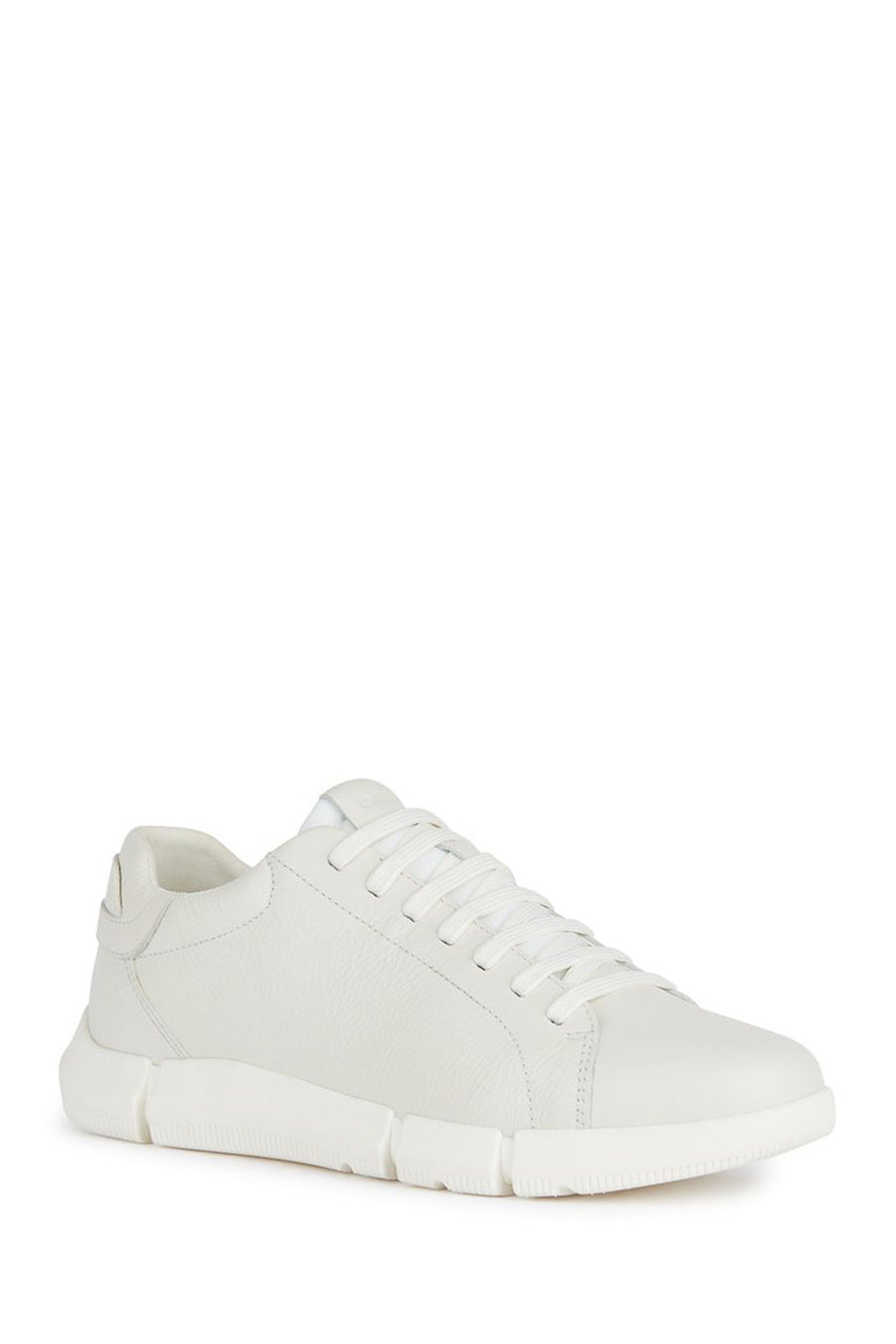 Geox Men's White Adacter Lace-Up Leather Casual Shoes