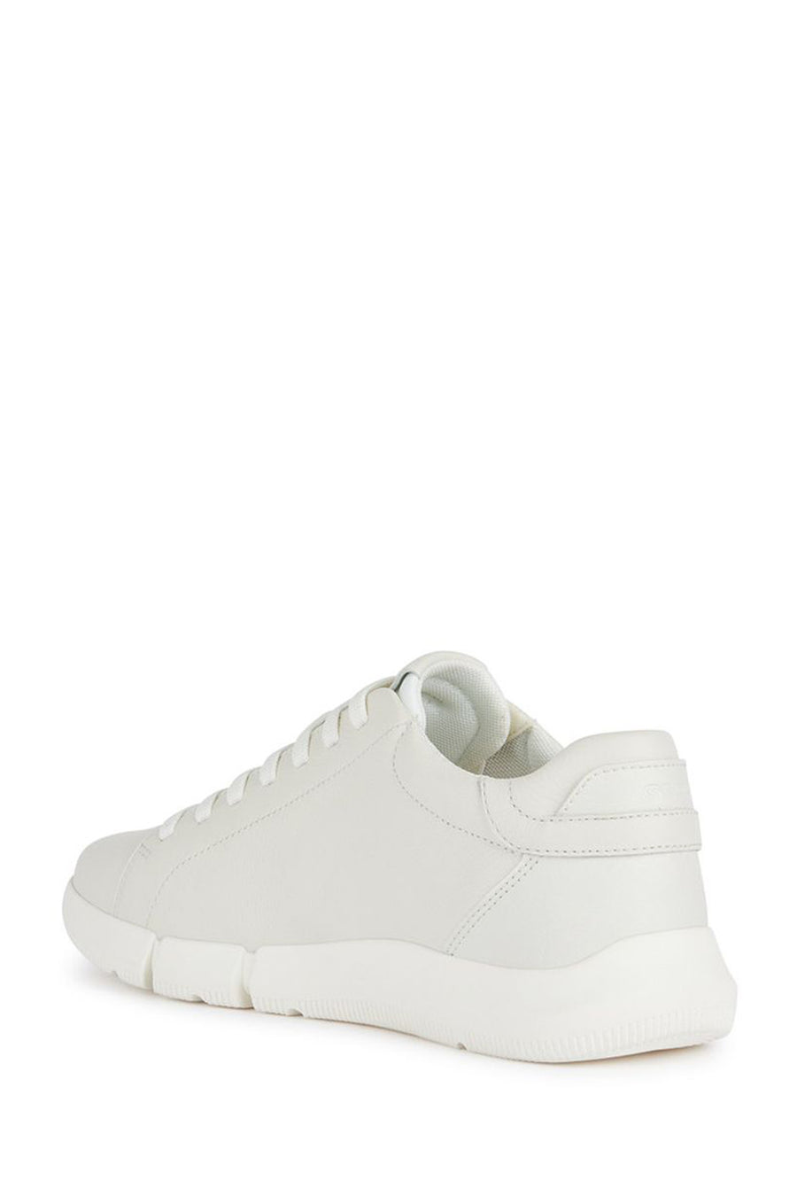 Geox Men's White Adacter Lace-Up Leather Casual Shoes