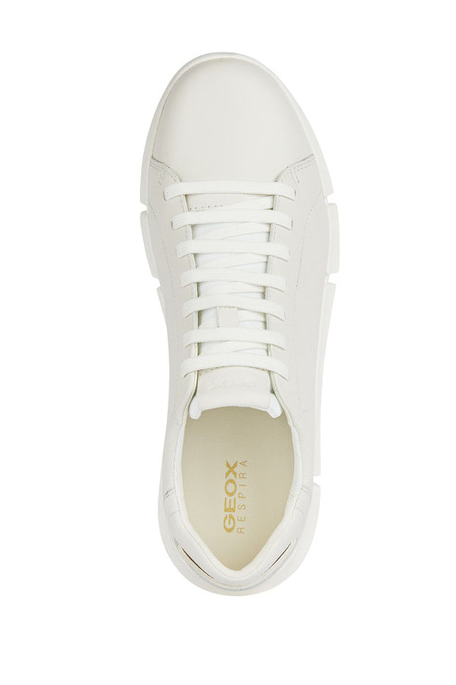 Geox Men's White Adacter Lace-Up Leather Casual Shoes