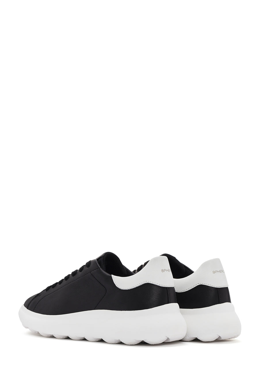 Geox Erkek Siyah Spherica Bağcıklı Deri Sneaker