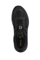Geox Men's Black Sanzio Lace-Up Leather Sneaker | Derimod