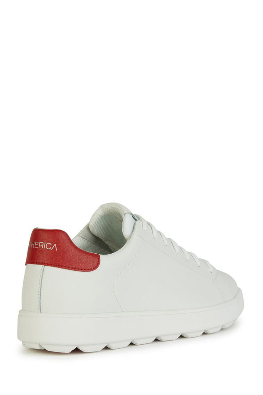 Geox Men's White Spherica Ecub-1 Lace-Up Leather Sneaker