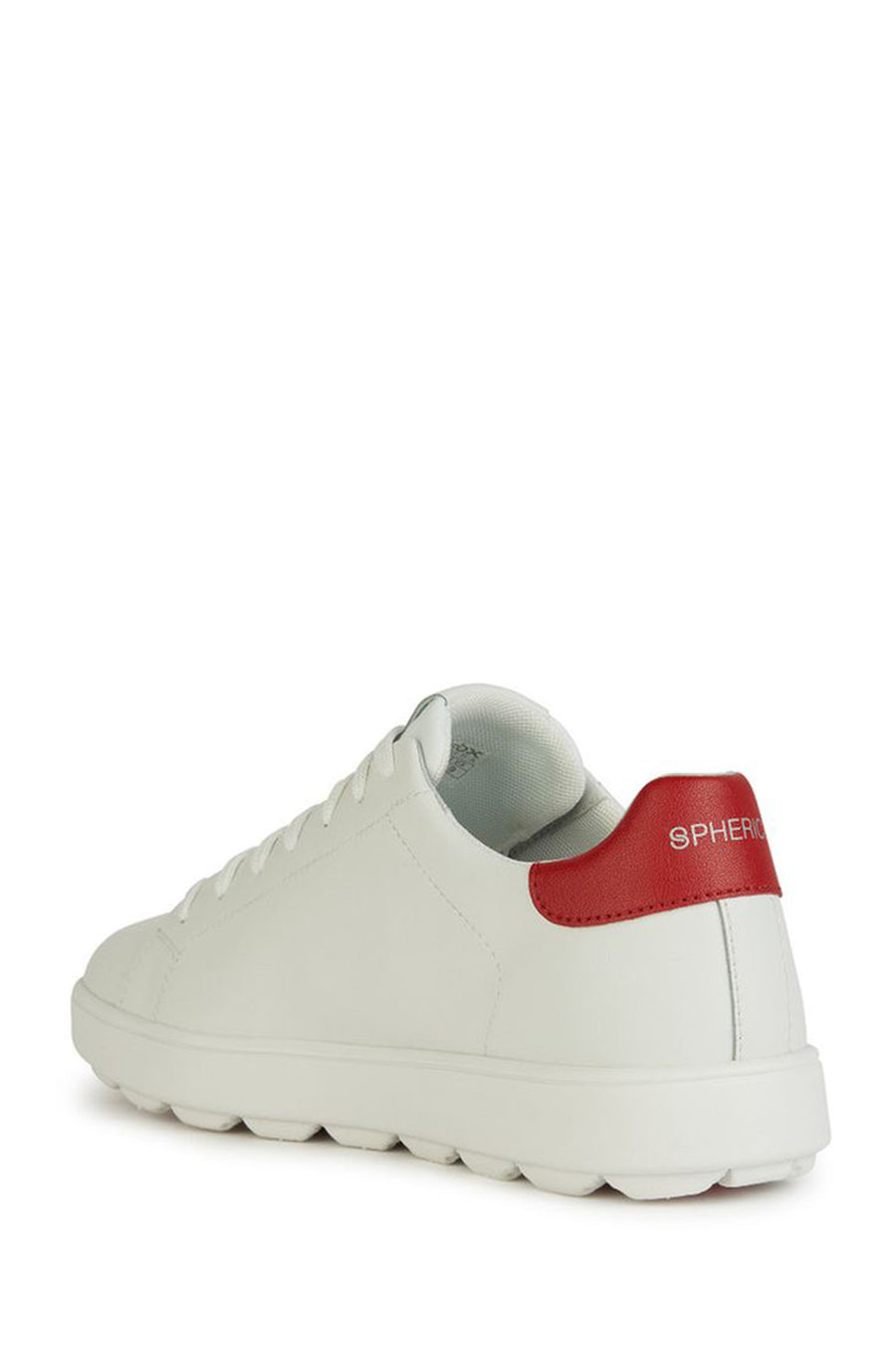Geox Men's White Spherica Ecub-1 Lace-Up Leather Sneaker
