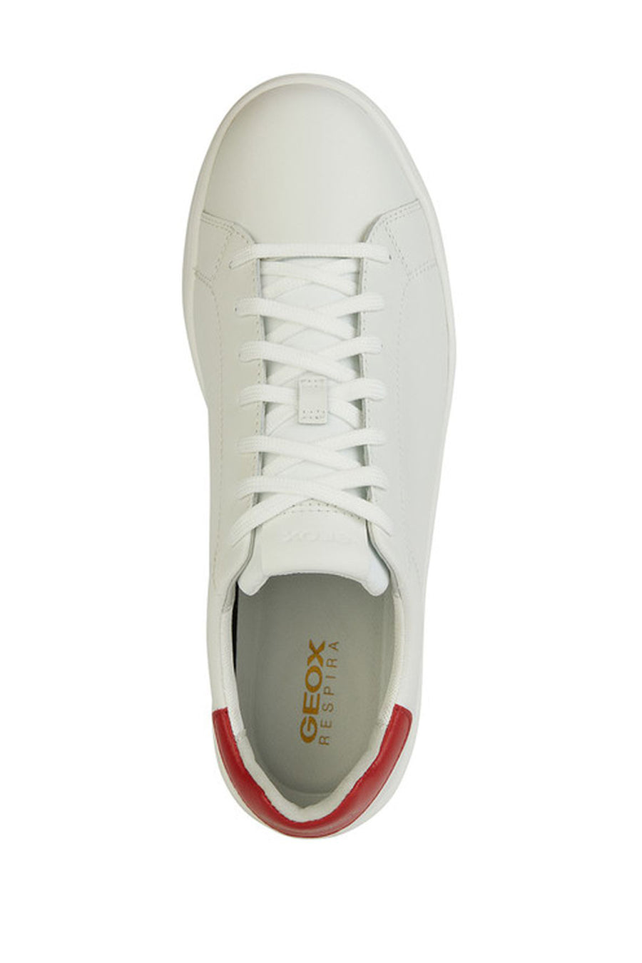 Geox Men's White Spherica Ecub-1 Lace-Up Leather Sneaker