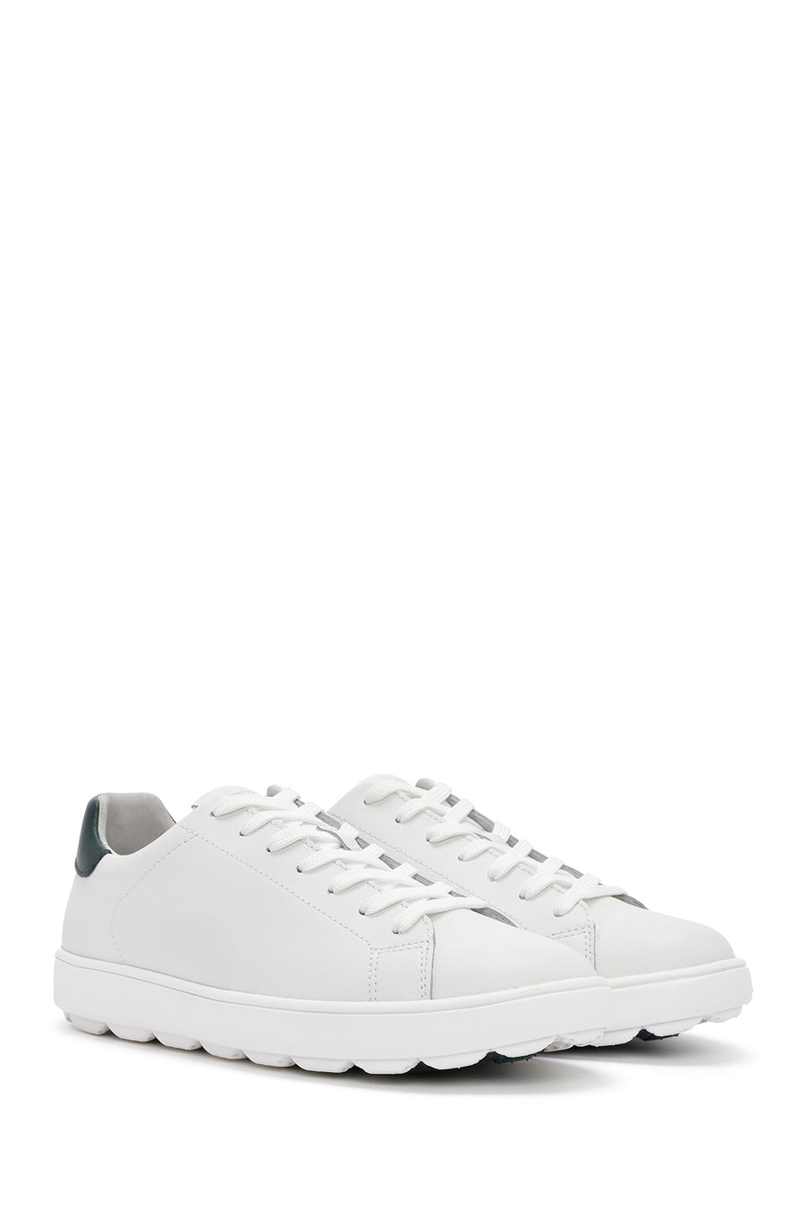 
Geox Men's White Spherica Ecub Lace-Up Leather Sneaker

