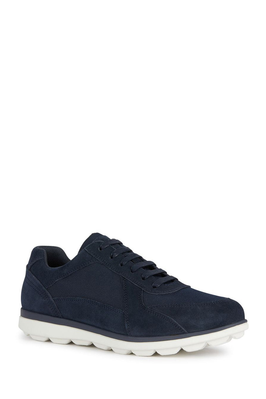 Geox Erkek Lacivert Spherica Ec12 Bağcıklı Süet Deri Casual Sneaker