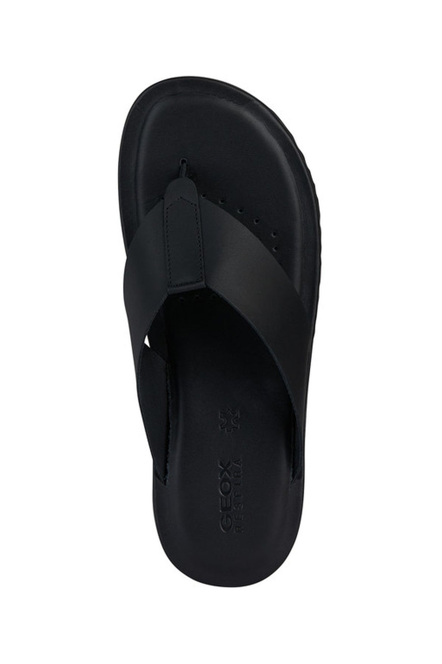 Geox Men's Black Erice Flip Flops Leather Slippers