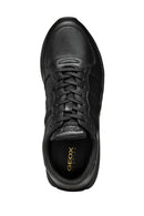 Geox Men's Black Lace-Up Leather Sneakers | Derimod