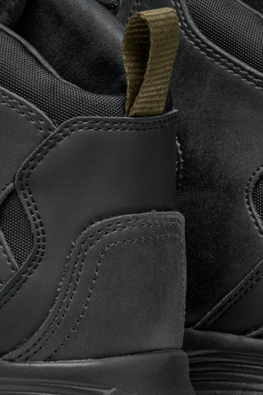 Geox Men Black Lace-Up Fabric Boots