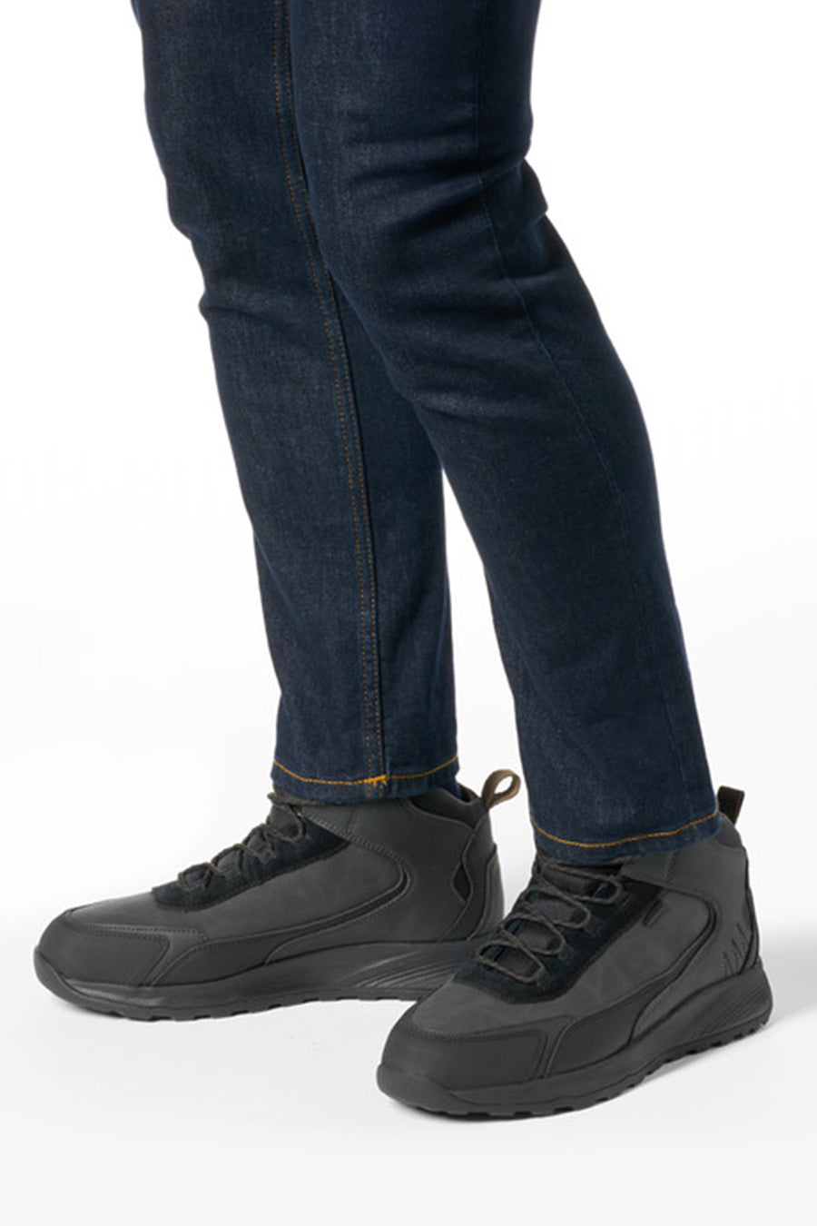 Geox Men Black Lace-Up Fabric Boots