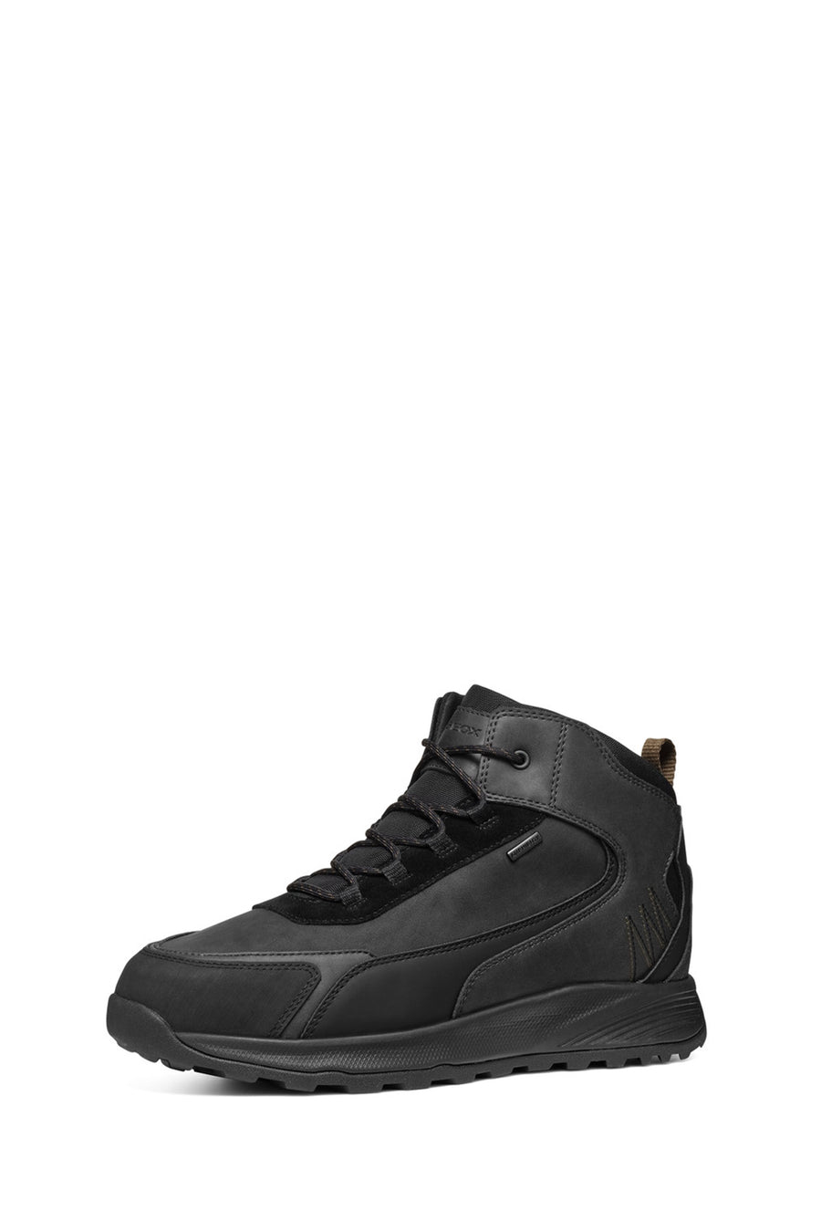 Geox Men Black Lace-Up Fabric Boots