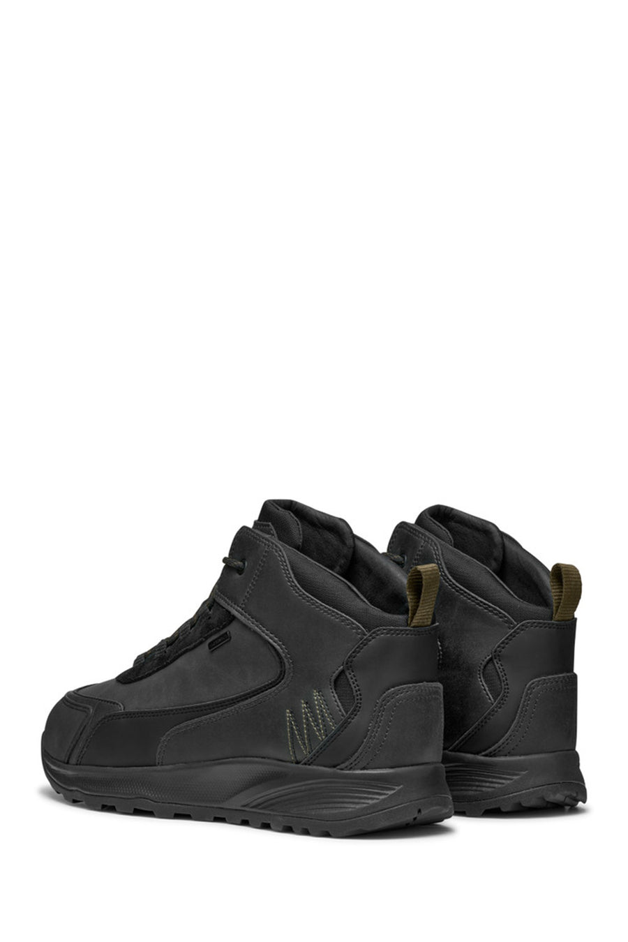 Geox Men Black Lace-Up Fabric Boots