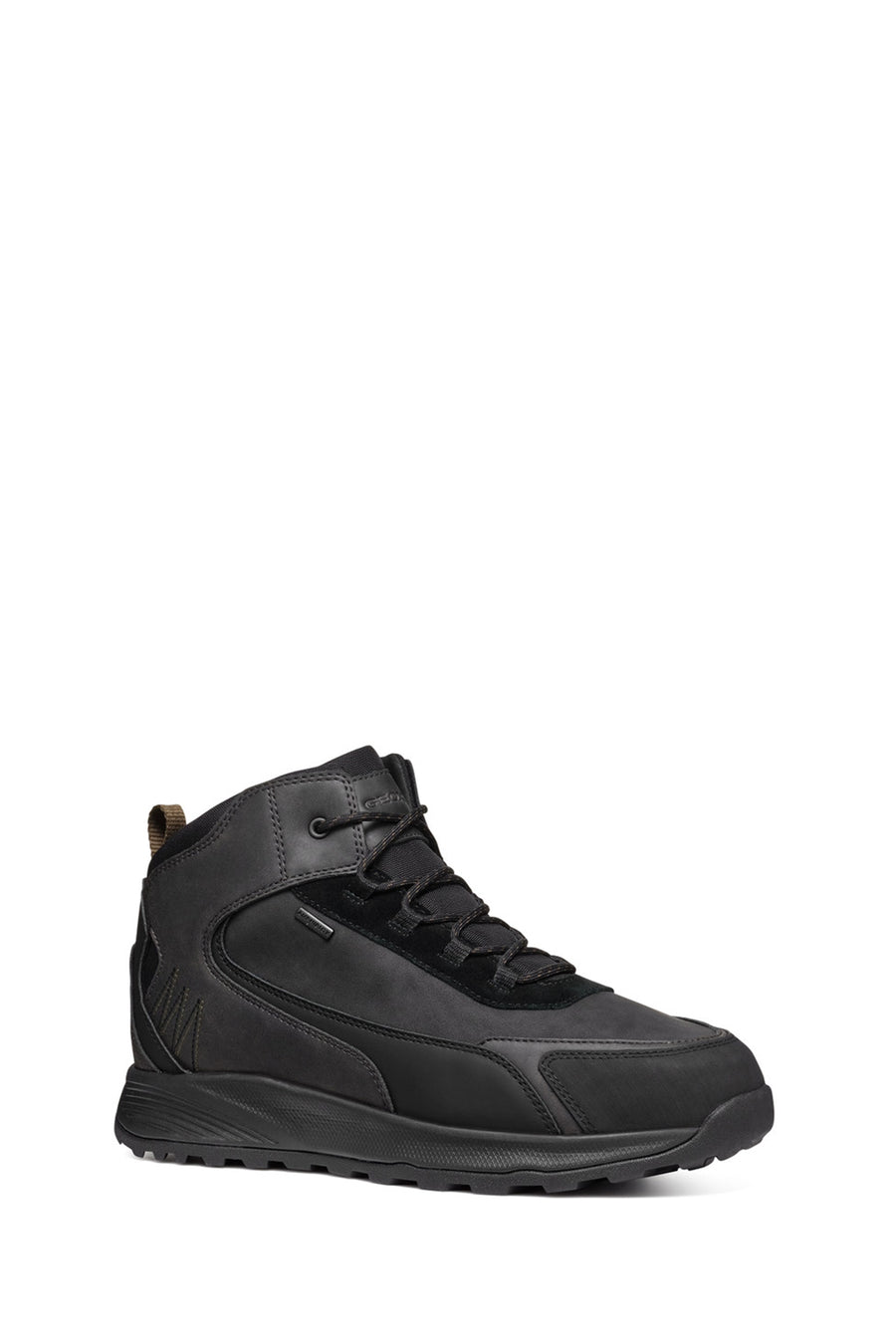 Geox Men Black Lace-Up Fabric Boots