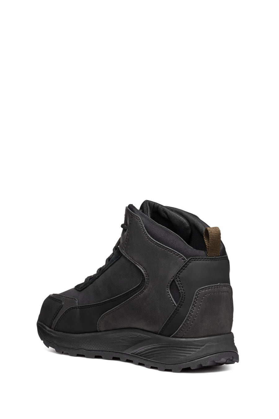 Geox Men Black Lace-Up Fabric Boots