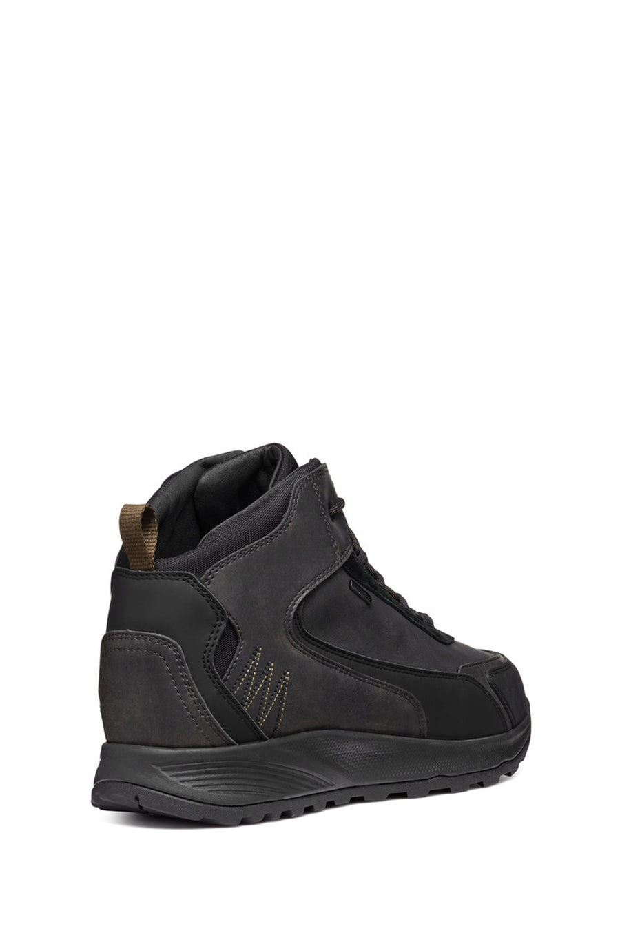 Geox Men Black Lace-Up Fabric Boots