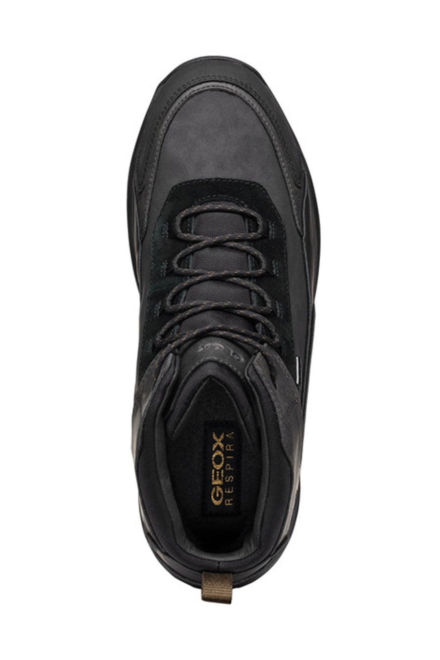 Geox Men Black Lace-Up Fabric Boots