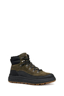 Geox Men Khaki A Granito + Grip B Abx D - Sue Lace Leather Outdoor Boot | Derimod