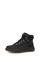 Geox Men Black U Granito + Grip B Abx D - Oil Laced Leather Outdoor Boot | Derimod