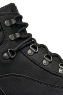 Geox Men Black U Granito + Grip B Abx D - Oil Laced Leather Outdoor Boot | Derimod