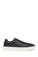 Geox Men's Black Zackerty Lace-Up Leather Sneakers | Derimod