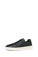 Geox Men's Black Zackerty Lace-Up Leather Sneakers | Derimod