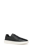 Geox Men's Black Zackerty Lace-Up Leather Sneakers | Derimod