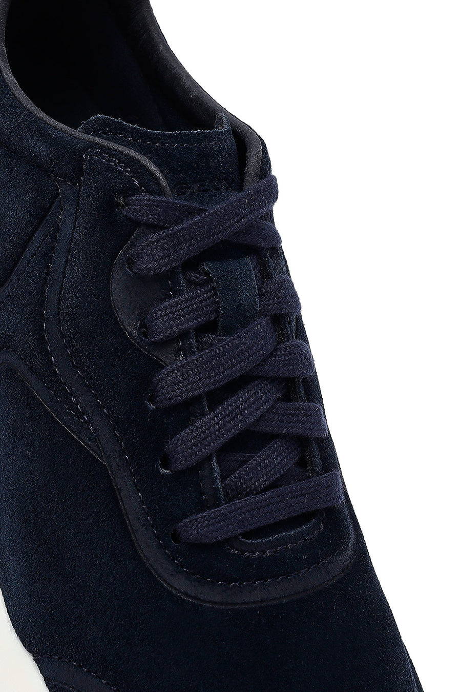 
Geox Men's Navy Thick Sole Lace-Up Suede Leather Sneaker
