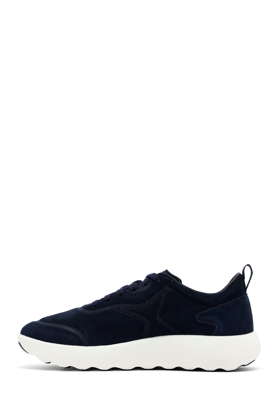 
Geox Men's Navy Thick Sole Lace-Up Suede Leather Sneaker
