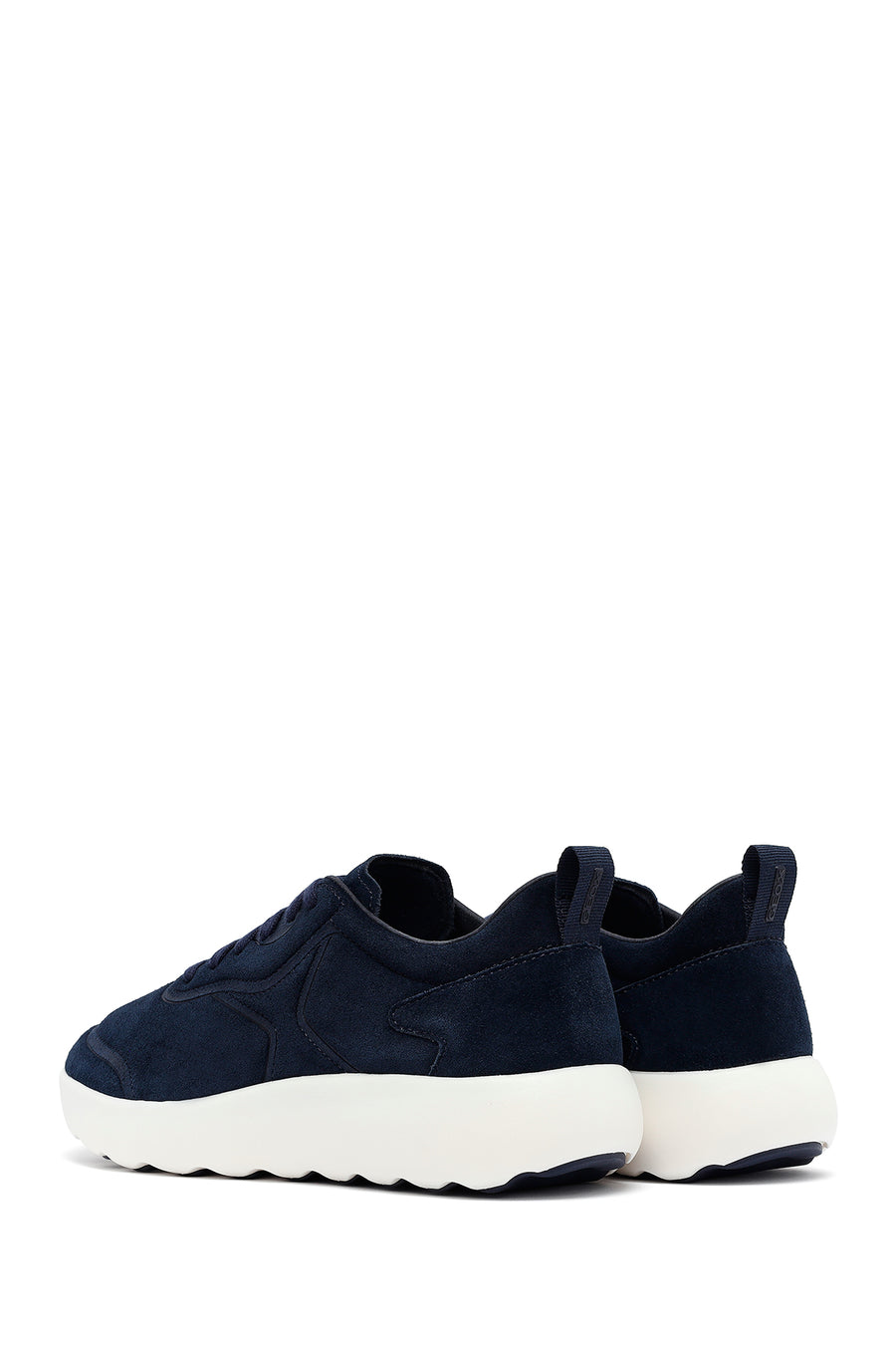 
Geox Men's Navy Thick Sole Lace-Up Suede Leather Sneaker
