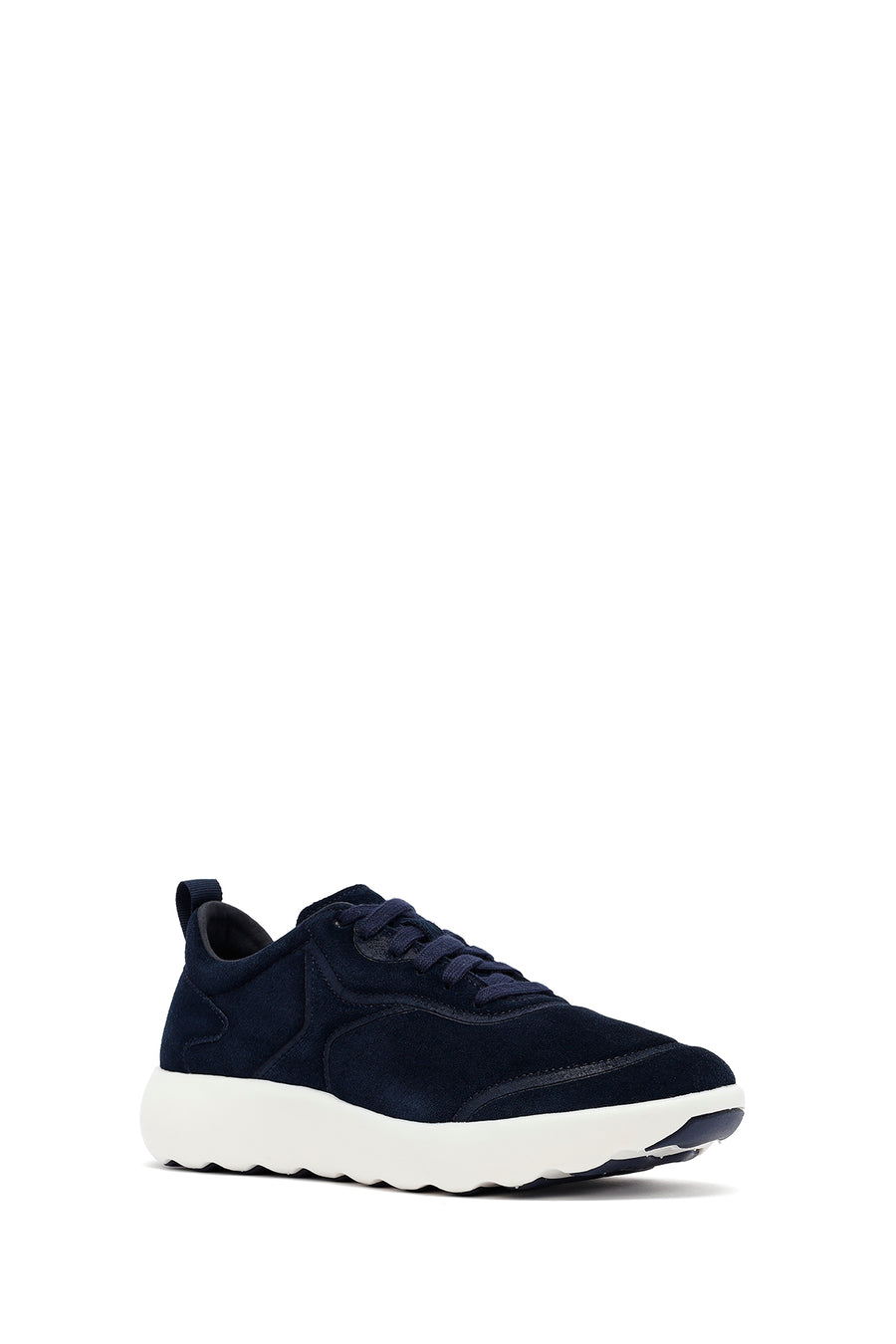
Geox Men's Navy Thick Sole Lace-Up Suede Leather Sneaker
