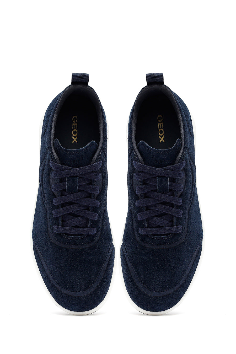 
Geox Men's Navy Thick Sole Lace-Up Suede Leather Sneaker
