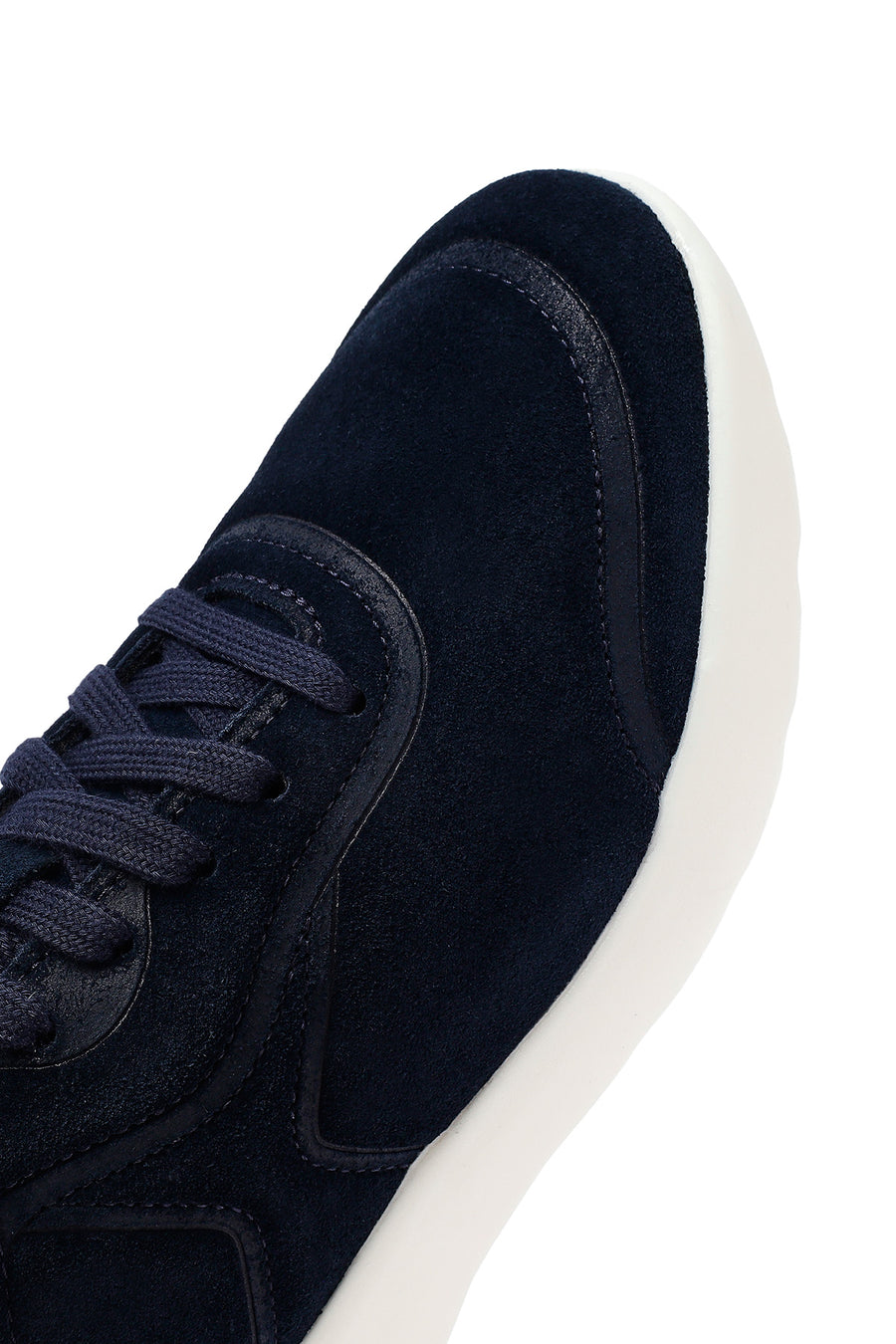 
Geox Men's Navy Thick Sole Lace-Up Suede Leather Sneaker
