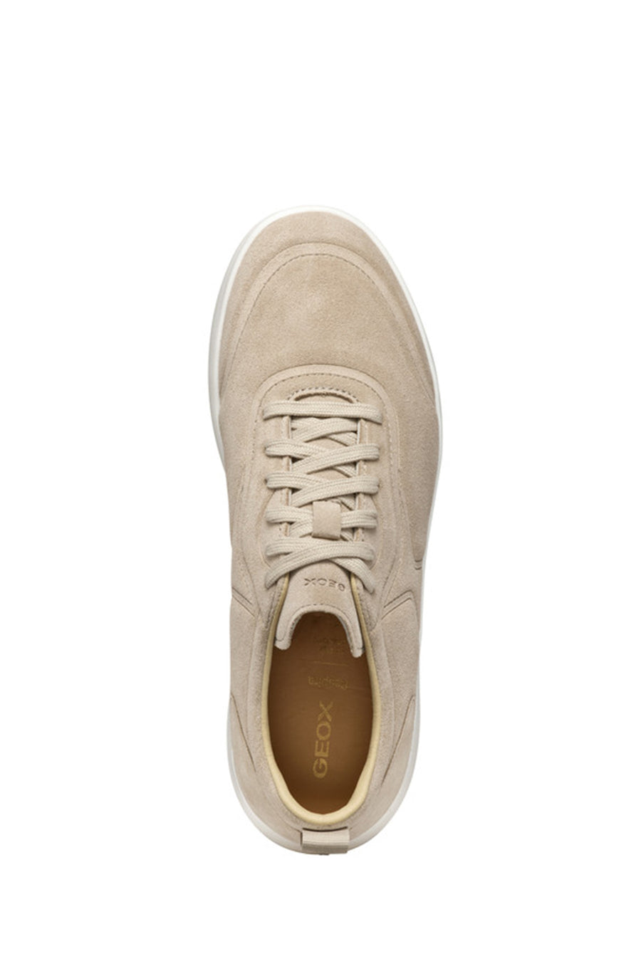 Geox Men's Beige U Xtors A - Suede Lace-Up Suede Leather Sneakers