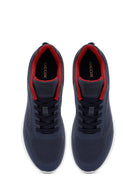 Geox Men Navy Blue Thick-Soled Lace-Up Fabric Sneaker | Derimod