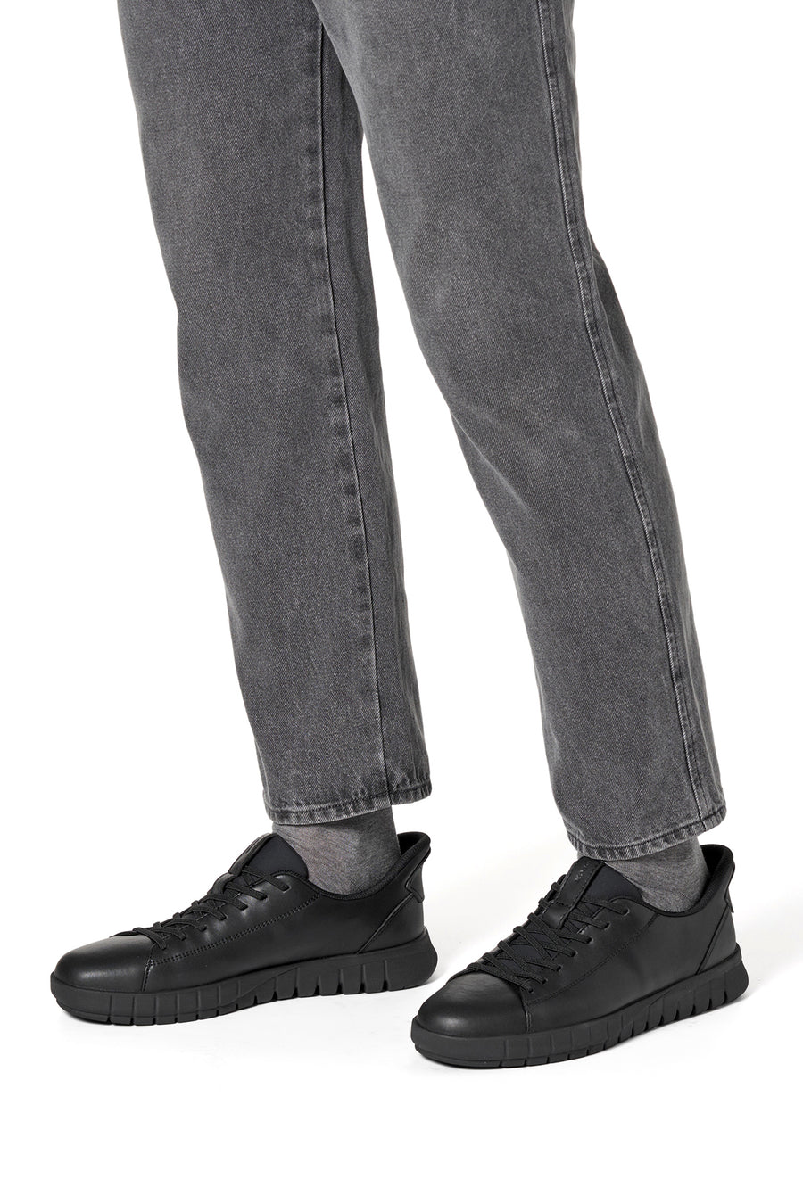 Geox Men Black U Flextrıde Plus Lace-up Leather Sneaker