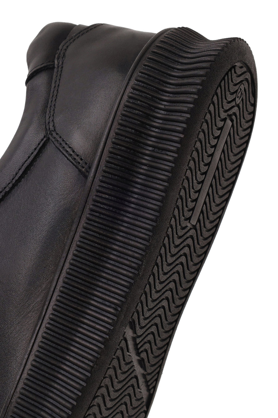 Erkek Siyah Bağcıklı Deri Sneaker