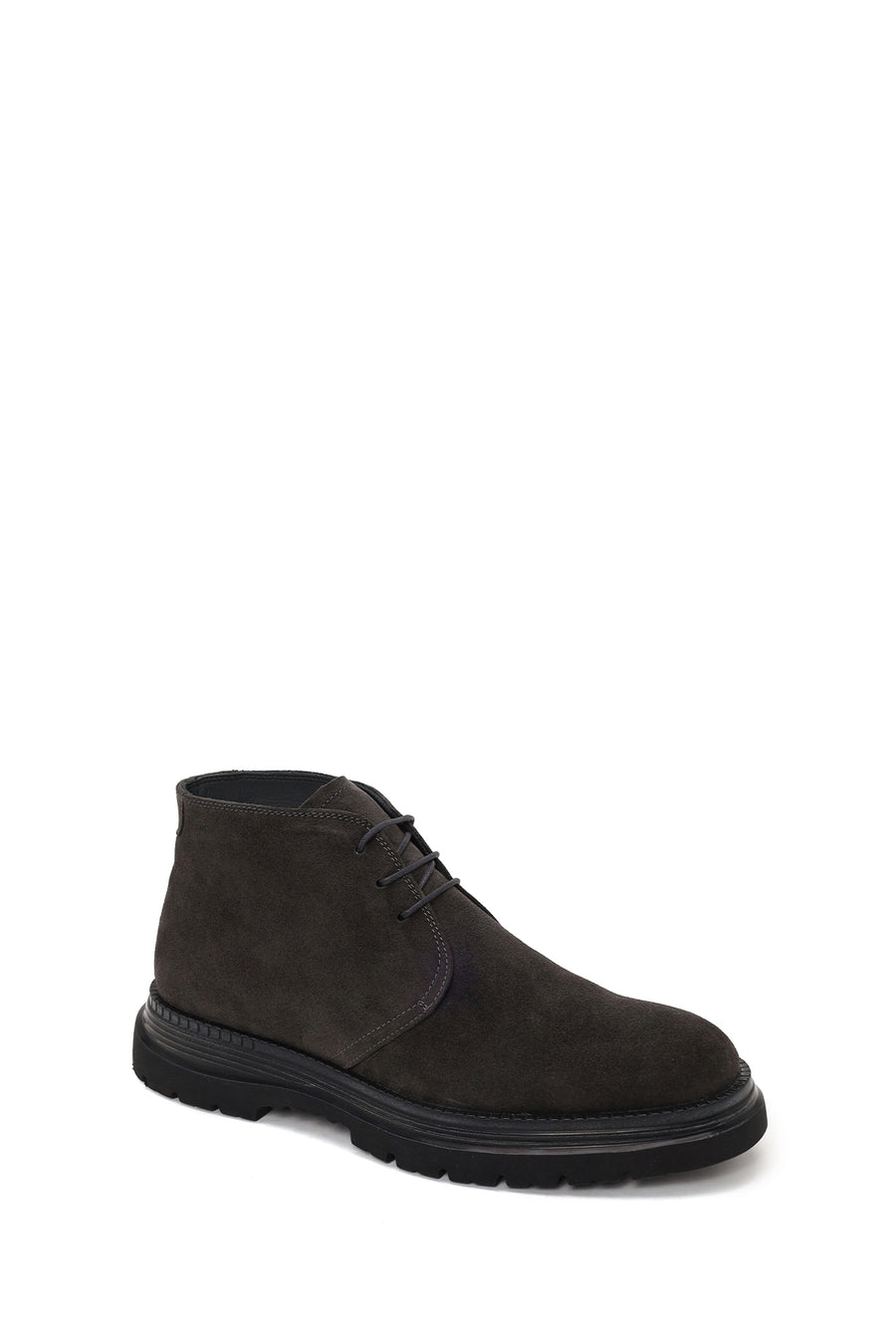 Male Dark Gray Lace-up Suede Casual Boots