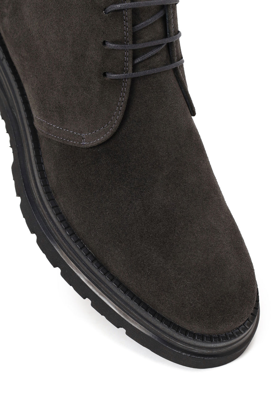 Male Dark Gray Lace-up Suede Casual Boots
