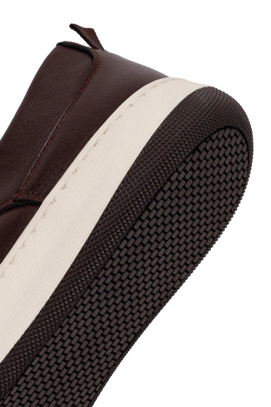 Male Brown Lace-Up Thick-Soled Leather Casual Shoe