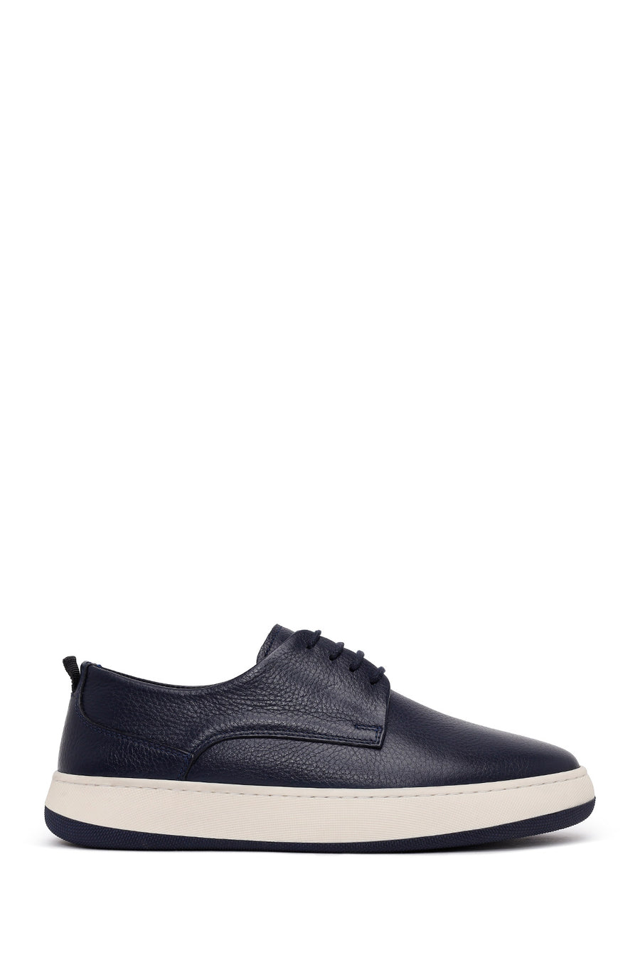 Male Navy Lace-up Thick-Soled Leather Casual Shoes WM700003DF | Derimod